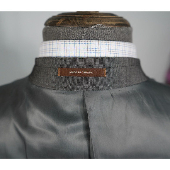 Peter Millar Sport Coat Mens 46T Gray Wool Union Made 2 Button Suit Jacket - Picture 6 of 8